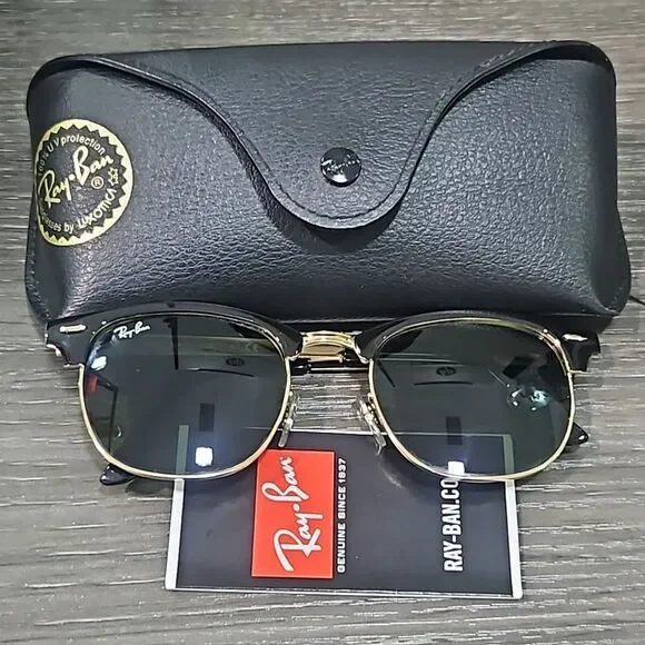 Unisex Ray-Ban Clubmaster Sunglasses with black frames (PreOwned) - Picture 5 of 5